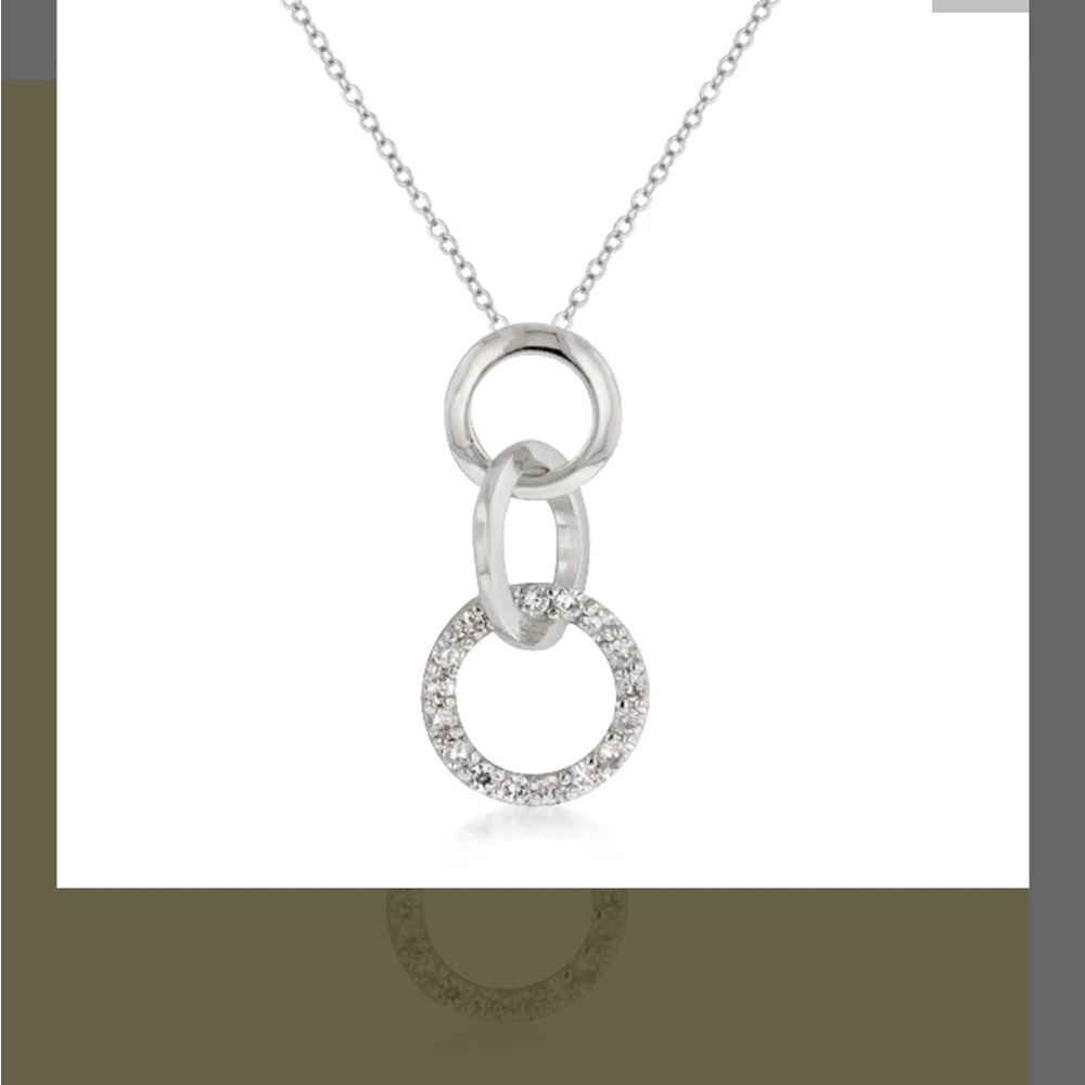 Rhodium Plated Finish Triplet Hoop Pendant